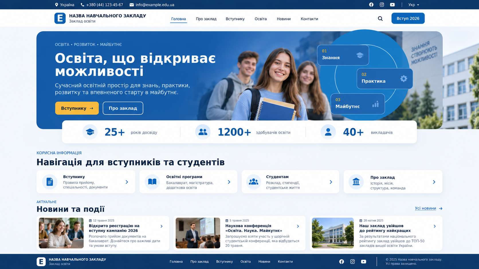 Шаблон сайту SitePro Education